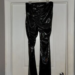 Boot leg patent leather pants